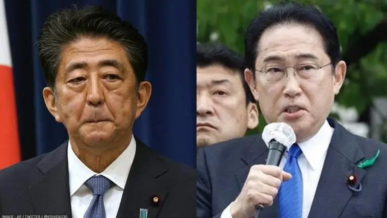 Fumio Kishida and Shinzo Abe
