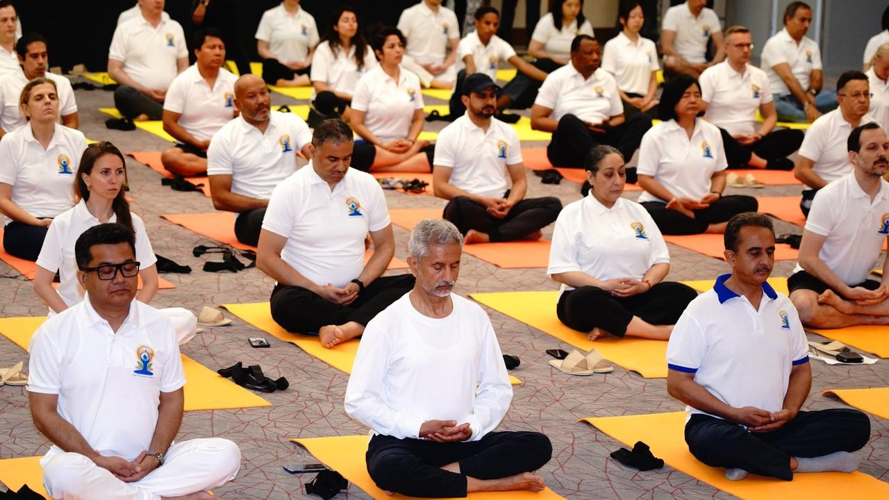 Jaishankar at Yoga Session