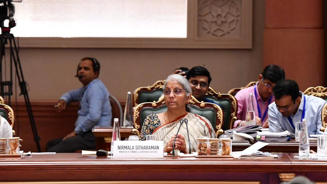 Nirmala Sitharaman chairs a pre-budget meeting at Bharat Mandapam 