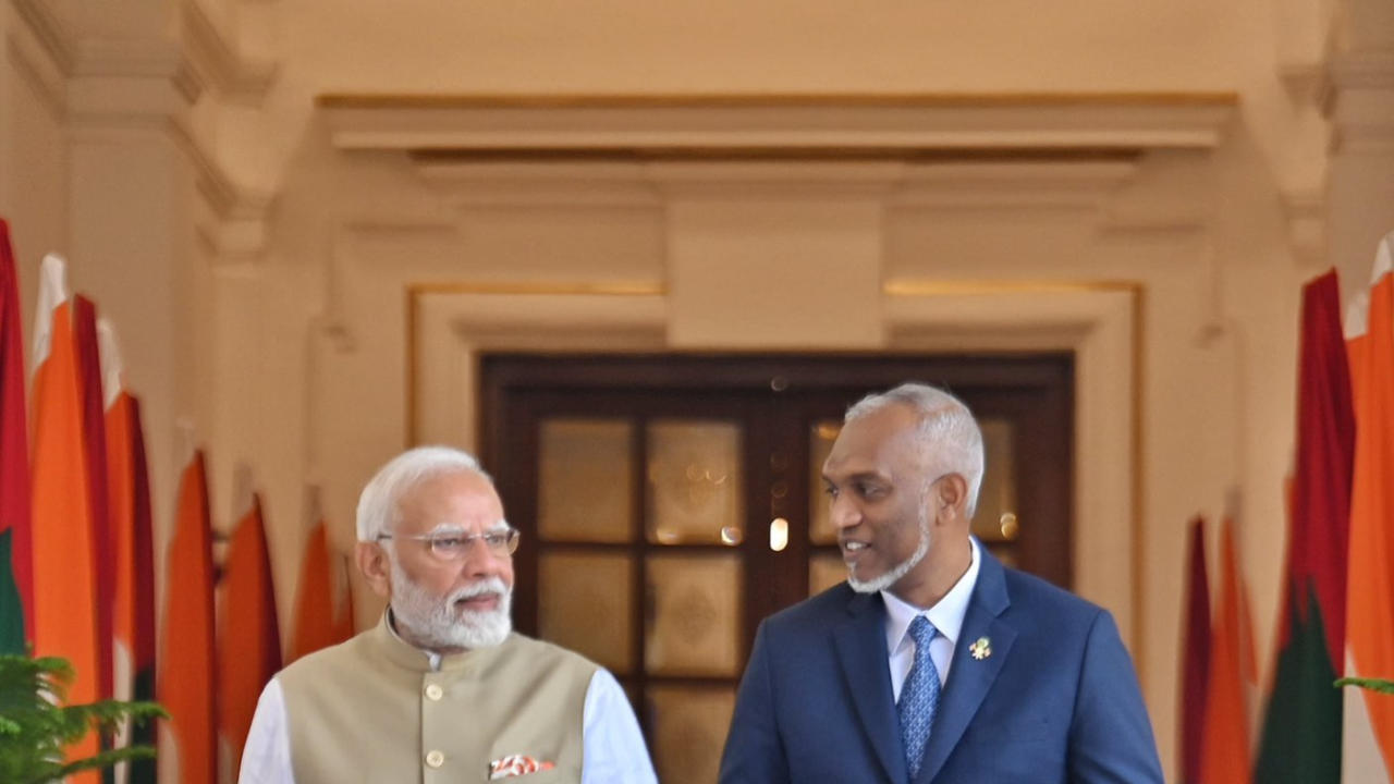 Maldivian President Mohamed Muizzu Meets PM Modi at Hyderabad House