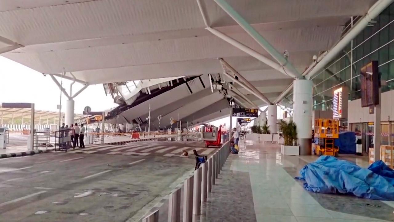 Delhi airport mishap site 