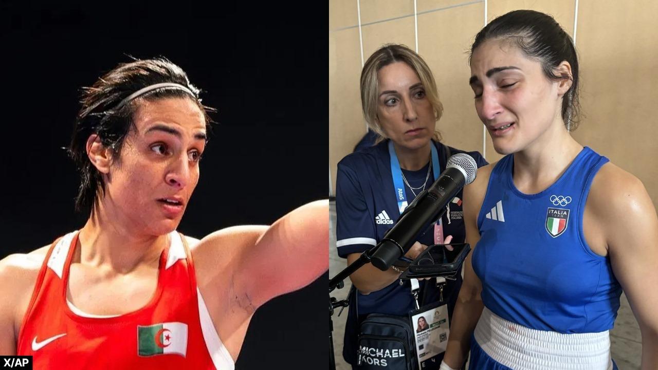 transgender imane khelif hit hard to Italy angela karini in boxing