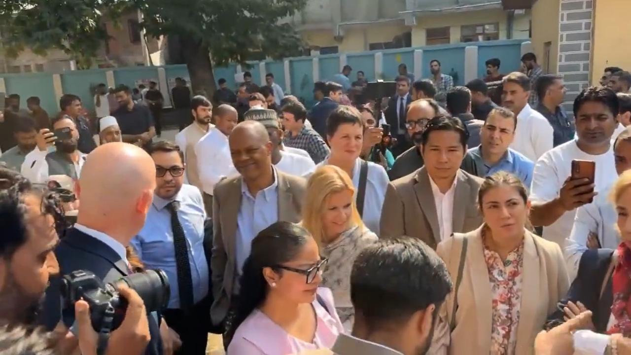 A high-level delegation of diplomats from several countries visited Kashmir to observe the ongoing Assembly elections during the second phase of voting