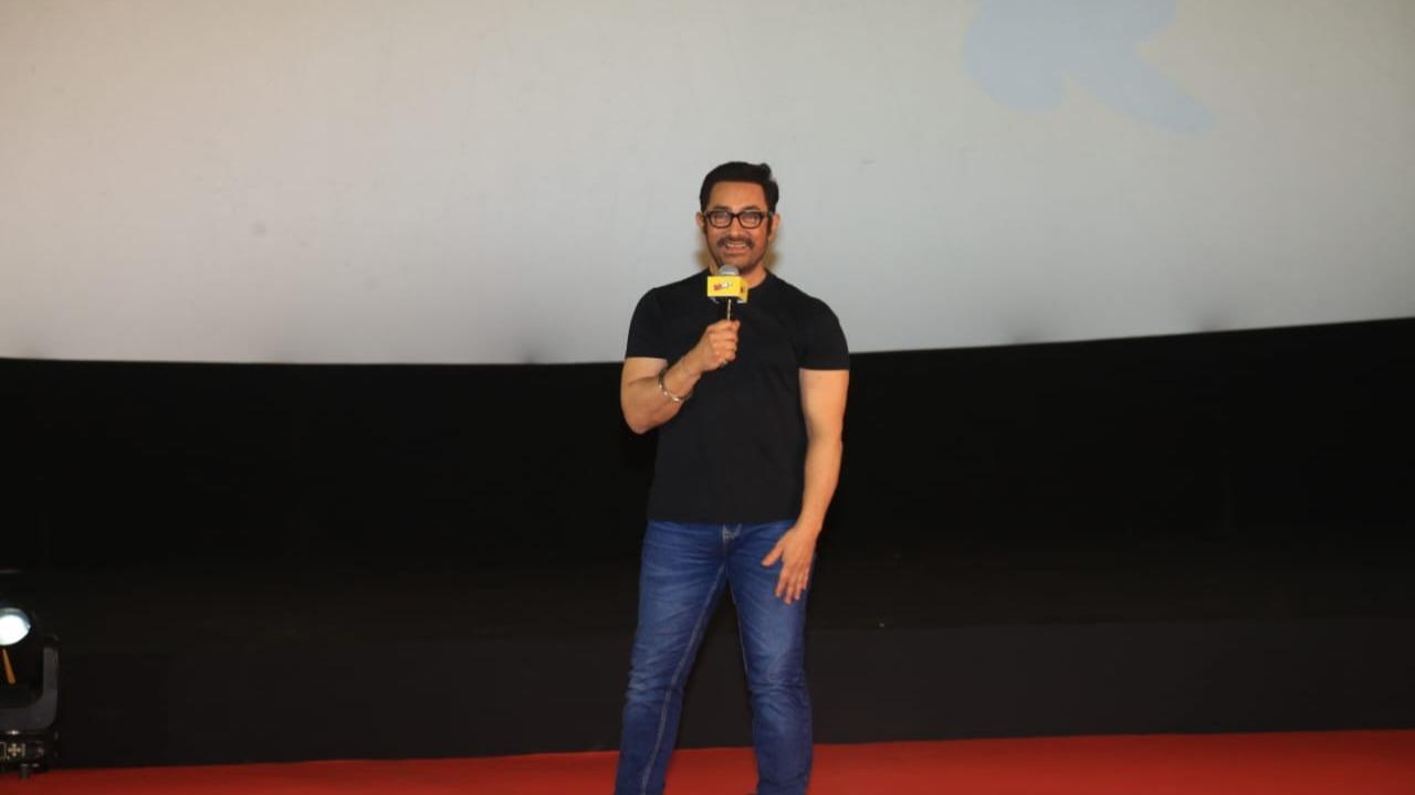 Aamir Khan at the trailer launch of her son Junaid's movie