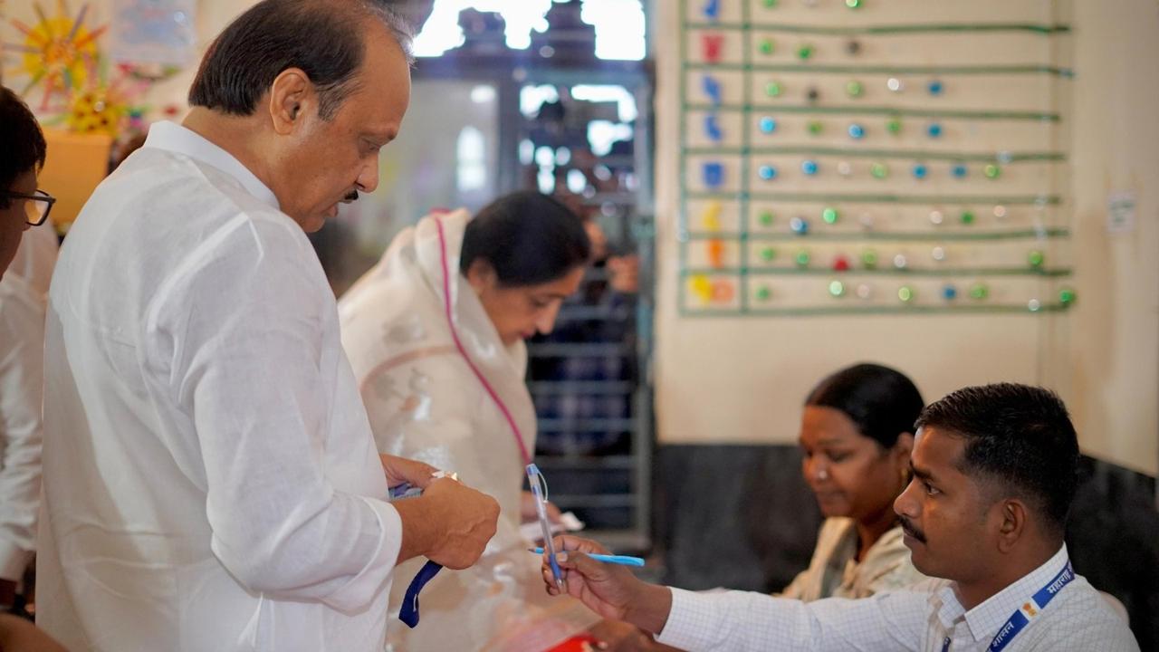 Ajit Pawar casts vote