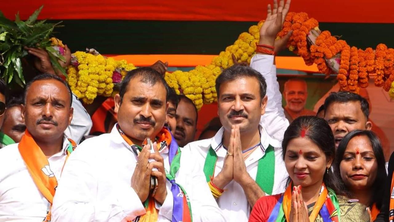 AJSU chief Sudesh Mahto and party's newly elected MLA Nirmal Mahto