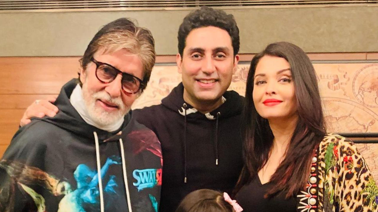 Amitabh Bachchan with Abhishek and Aishwarya Rai