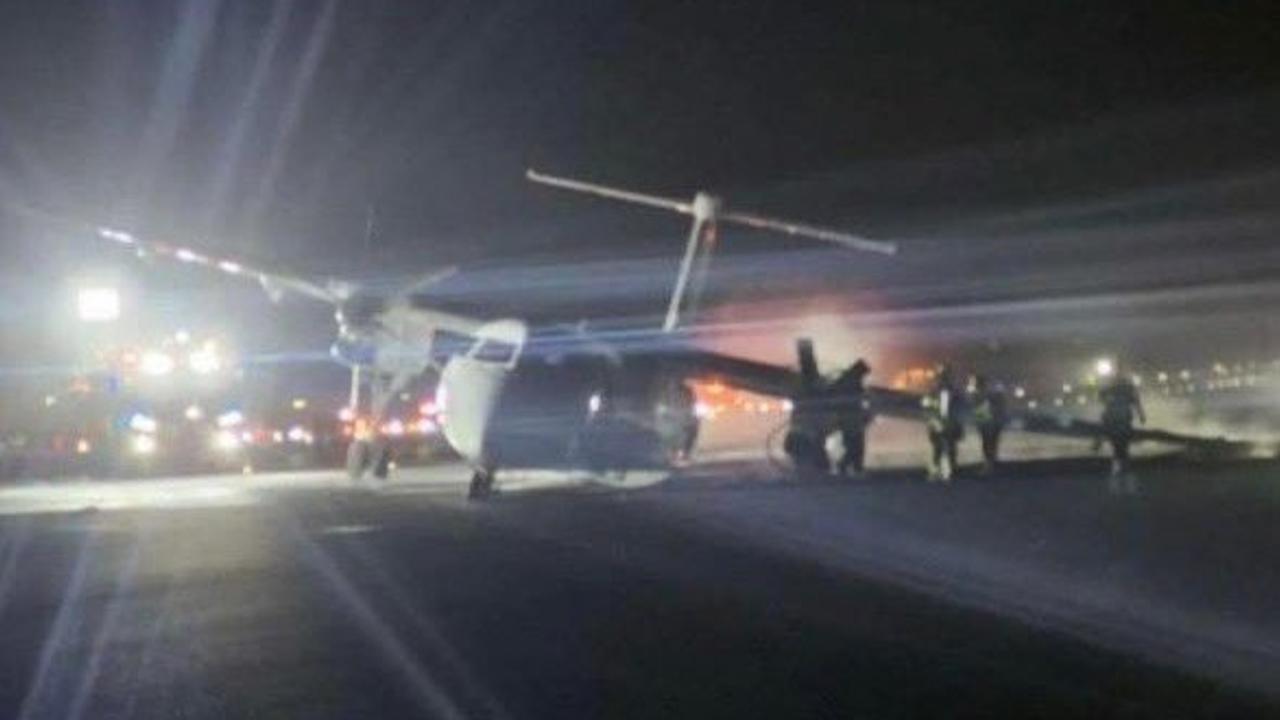 An Air Canada flight at Halifax airport skidded off the runway and partially caught fire due to a malfunctioning landing gear at Halifax airport