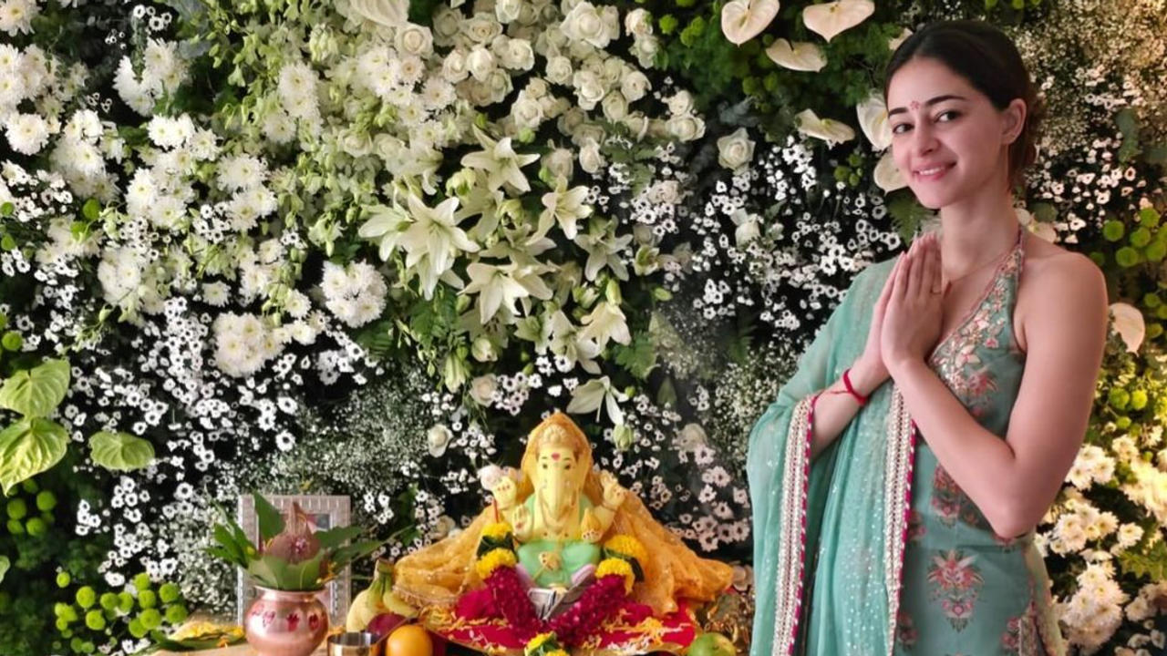 Ananya Panday celebrates Ganesh Chaturthi at home.