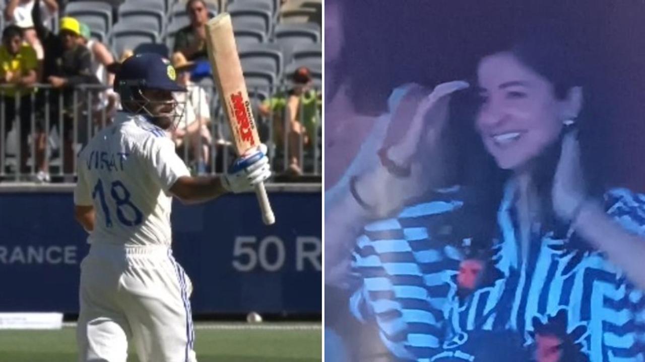 Anushka Sharma cheers for Virat Kohli's fifty