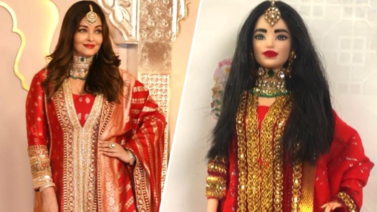 Artist Makes Aishwarya Rai Doll Resembling Ambani Wedding Look