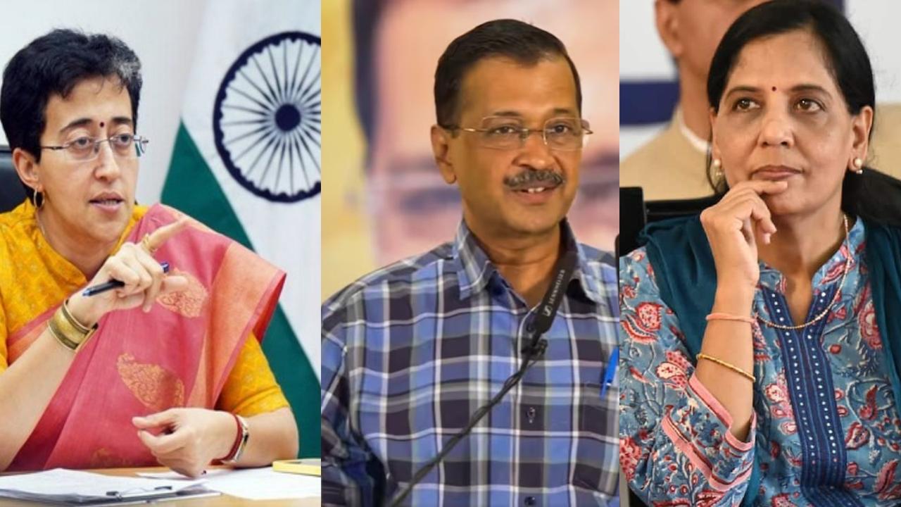 Atishi, Arvind Kejriwal & Sunita Kejriwal  