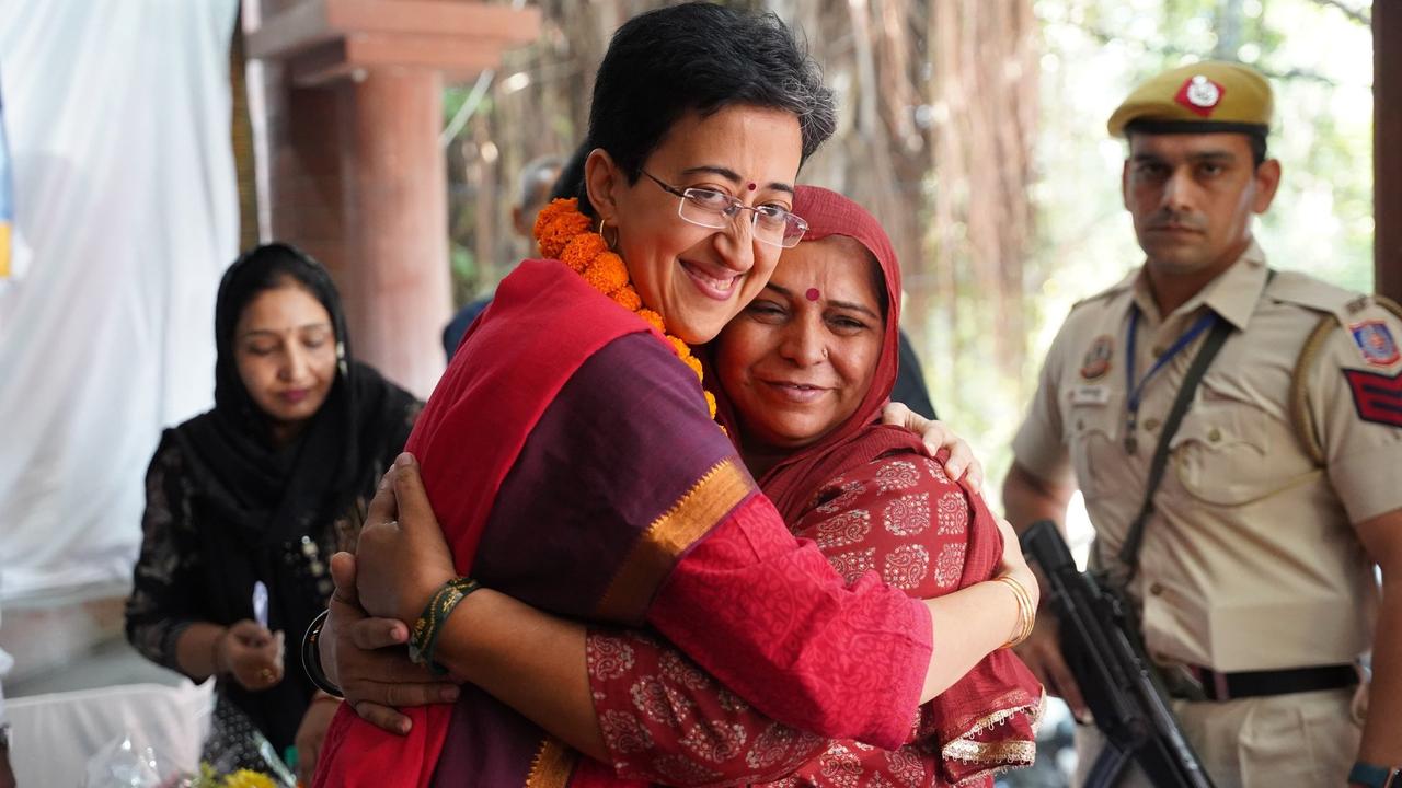 Atishi interacts with voters of Kalkaji 