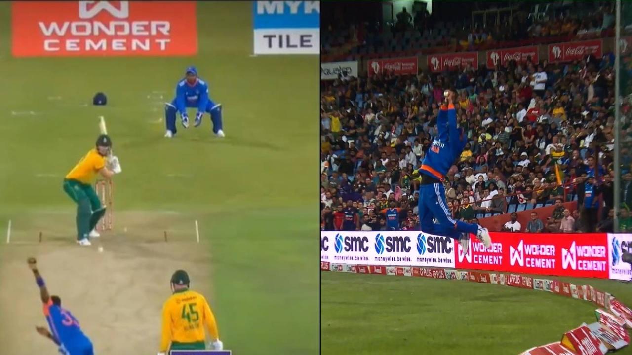 Axar Patel takes splendid catch of David miller on Hardik pandya ball india vs south Africa t20