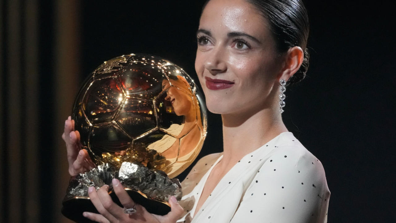 Barcelona's Aitana Bonmati with Ballon d'Or 2024