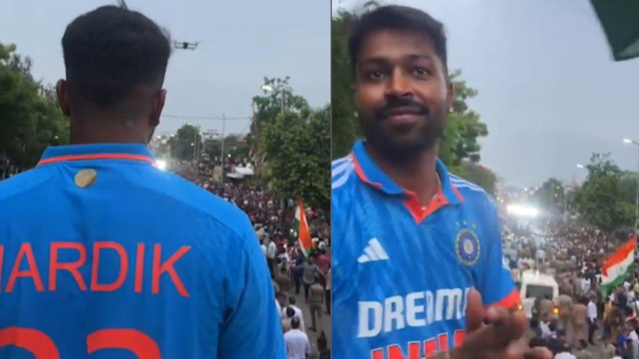 Hardik Pandya welcomed in Vadodara