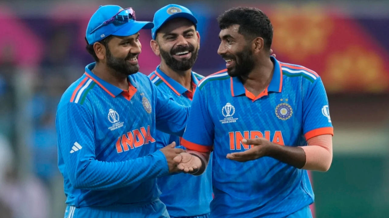 Jasprit Bumrah, Rohit Sharma and Virat 