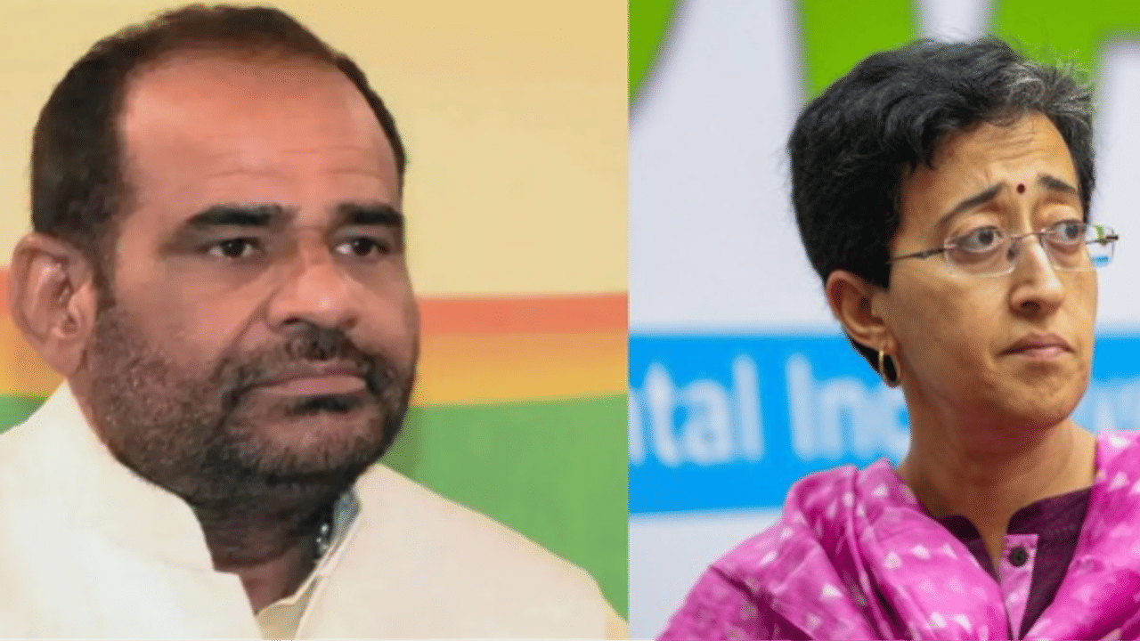 BJP leader Ramesh Bidhuri and Delhi CM Atishi 