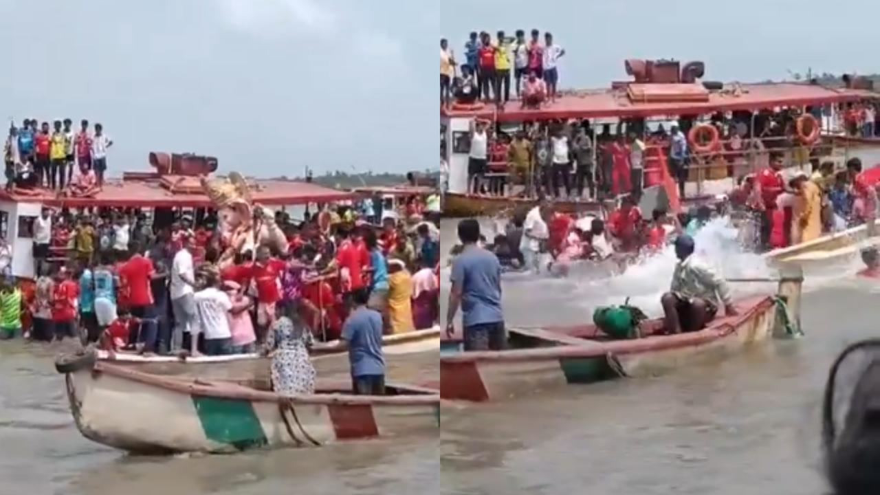 Boat capsises during Andheri Cha Raja immersion at Versova beach, Rescued