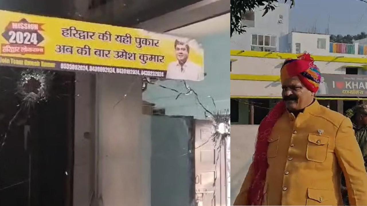 Bullet marks on MLA Umesh Sharma office