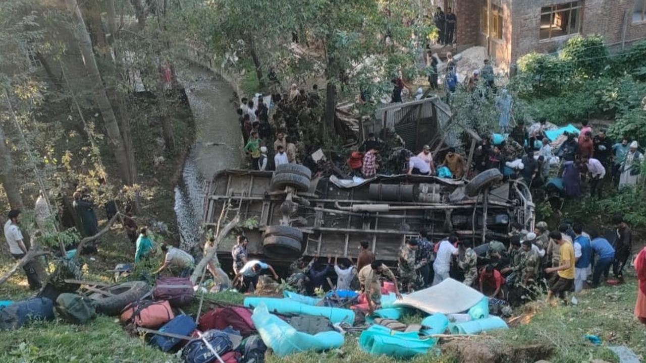 Bus with BSF soldiers falls in a drain 