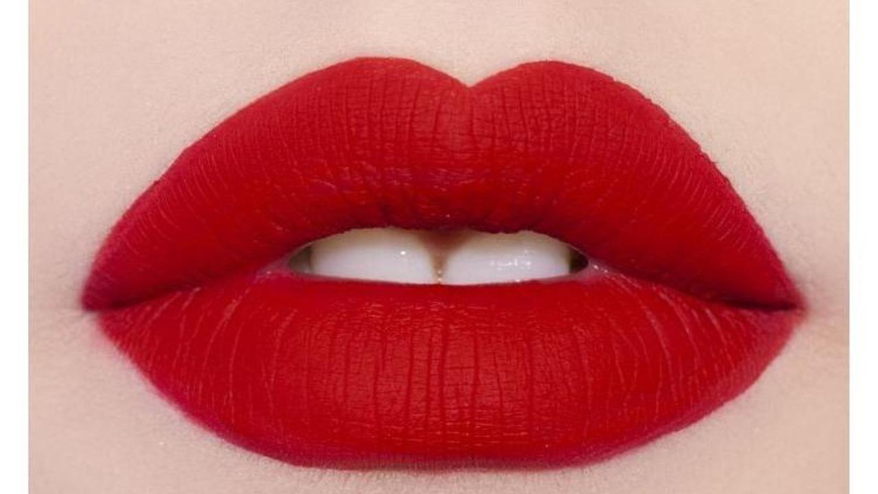 Classic red lipstick