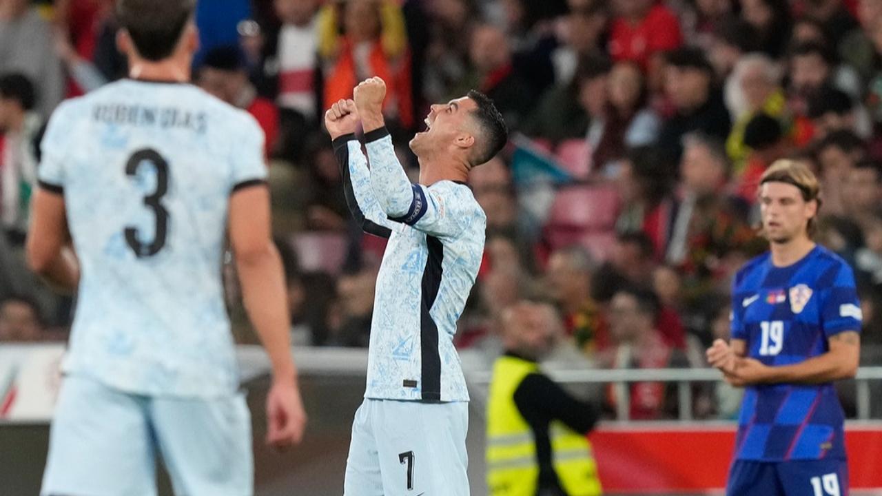 Cristiano Ronaldo celebrates vs Croatia