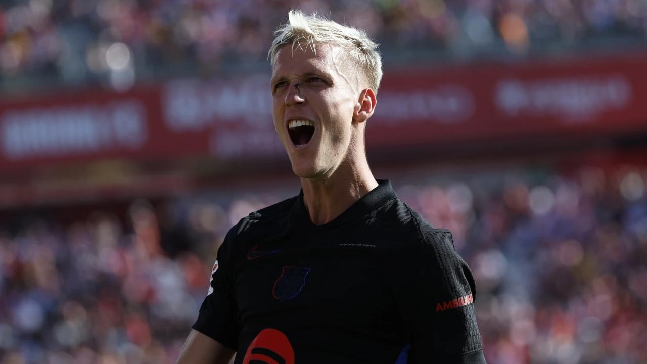 Dani Olmo Celebrates After Scoring