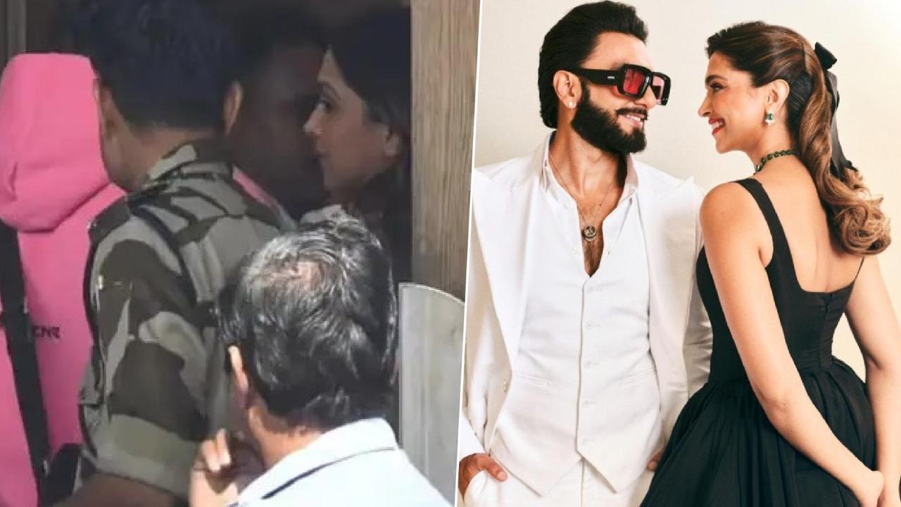 Deepika Padukone and Ranveer Singh were spotted at the Kalina airport today 