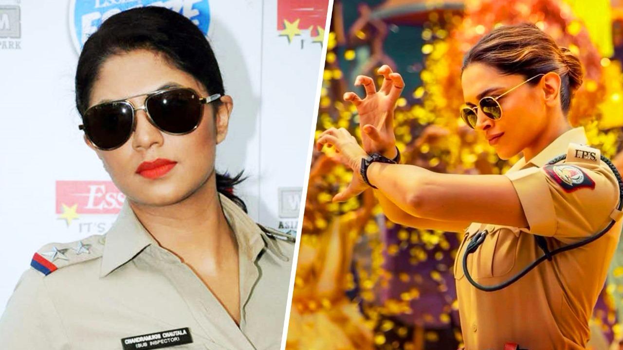 Deepika Padukone (R) in a still from Singham Again