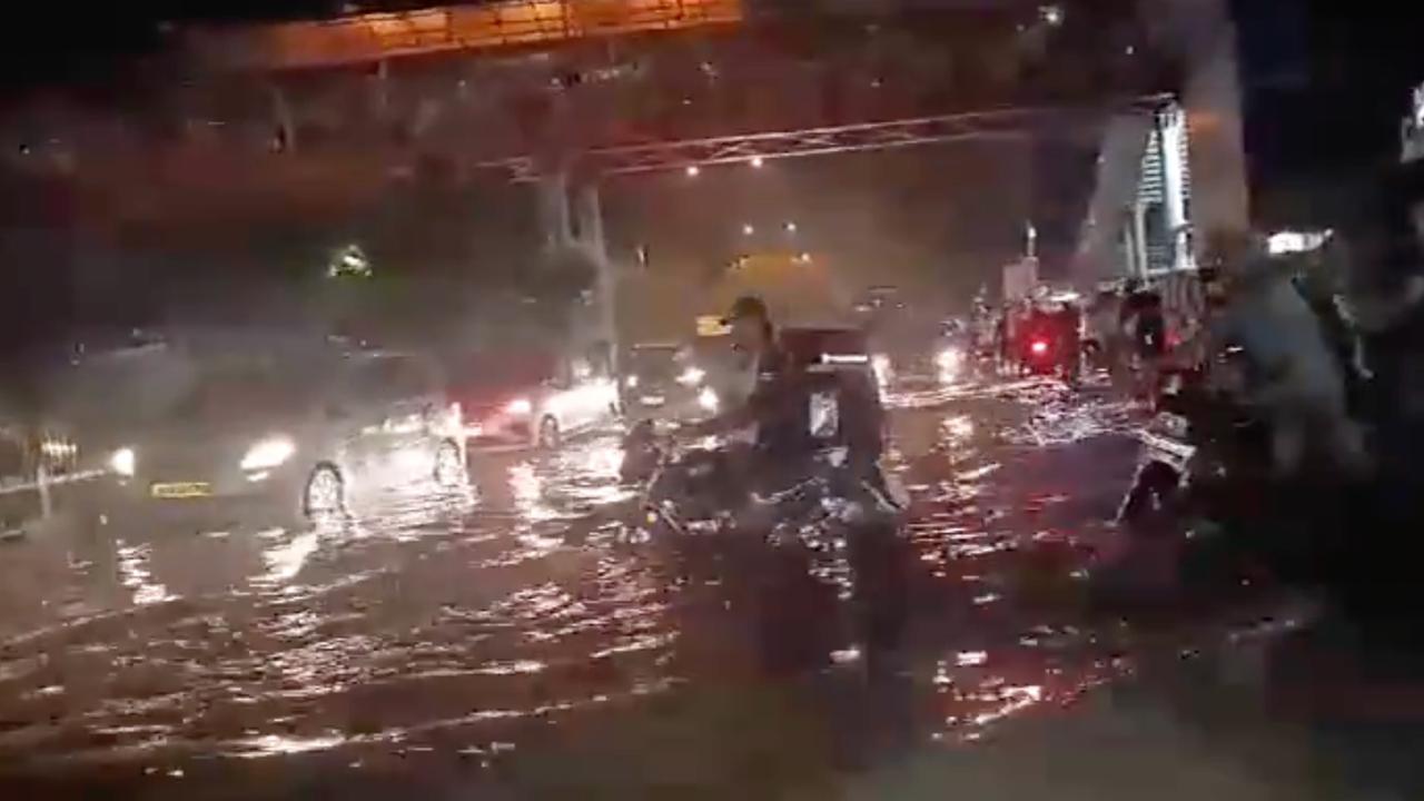 Delhi Saket metro station waterlogged 