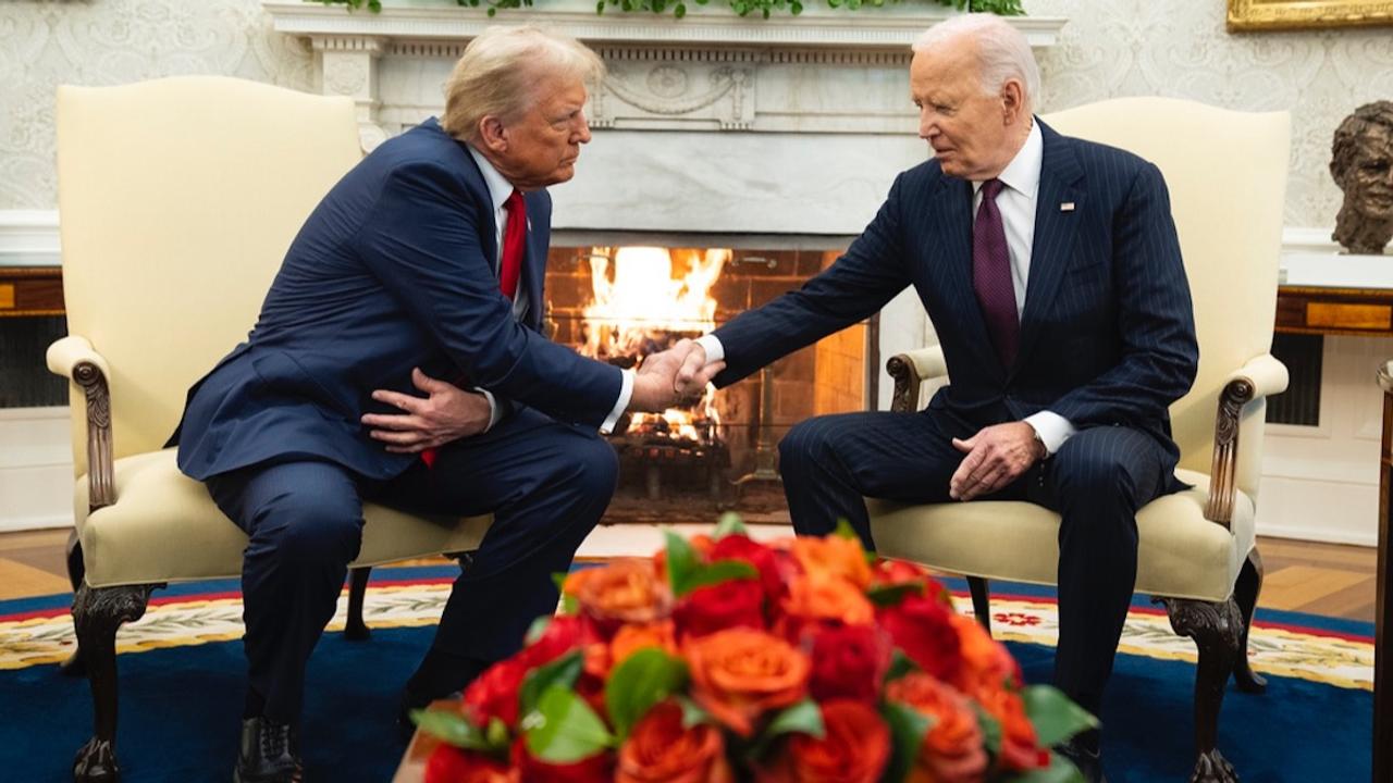 Donald Trump Joe Biden Handshake 