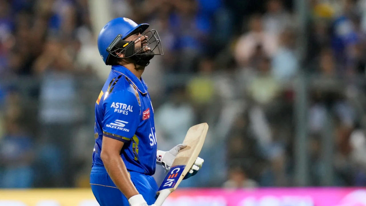 Rohit Sharma walks away after being dismissed