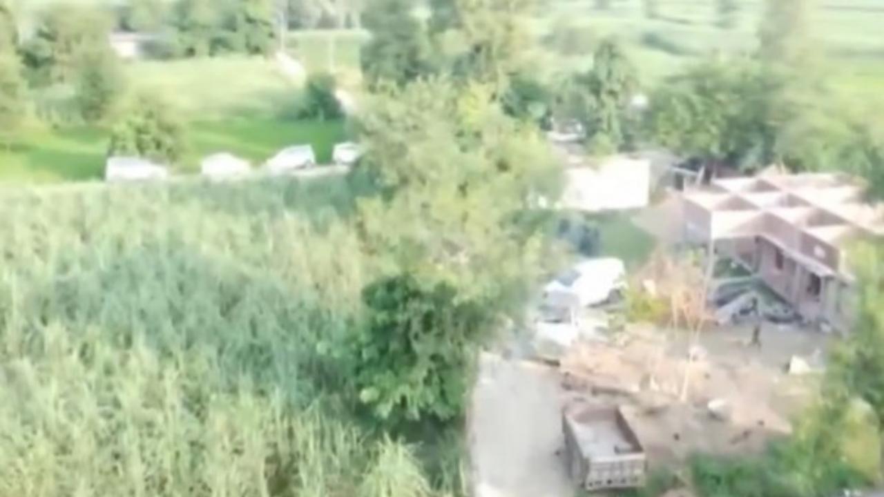 Drone shot of area under Surveillance in Bahraich 