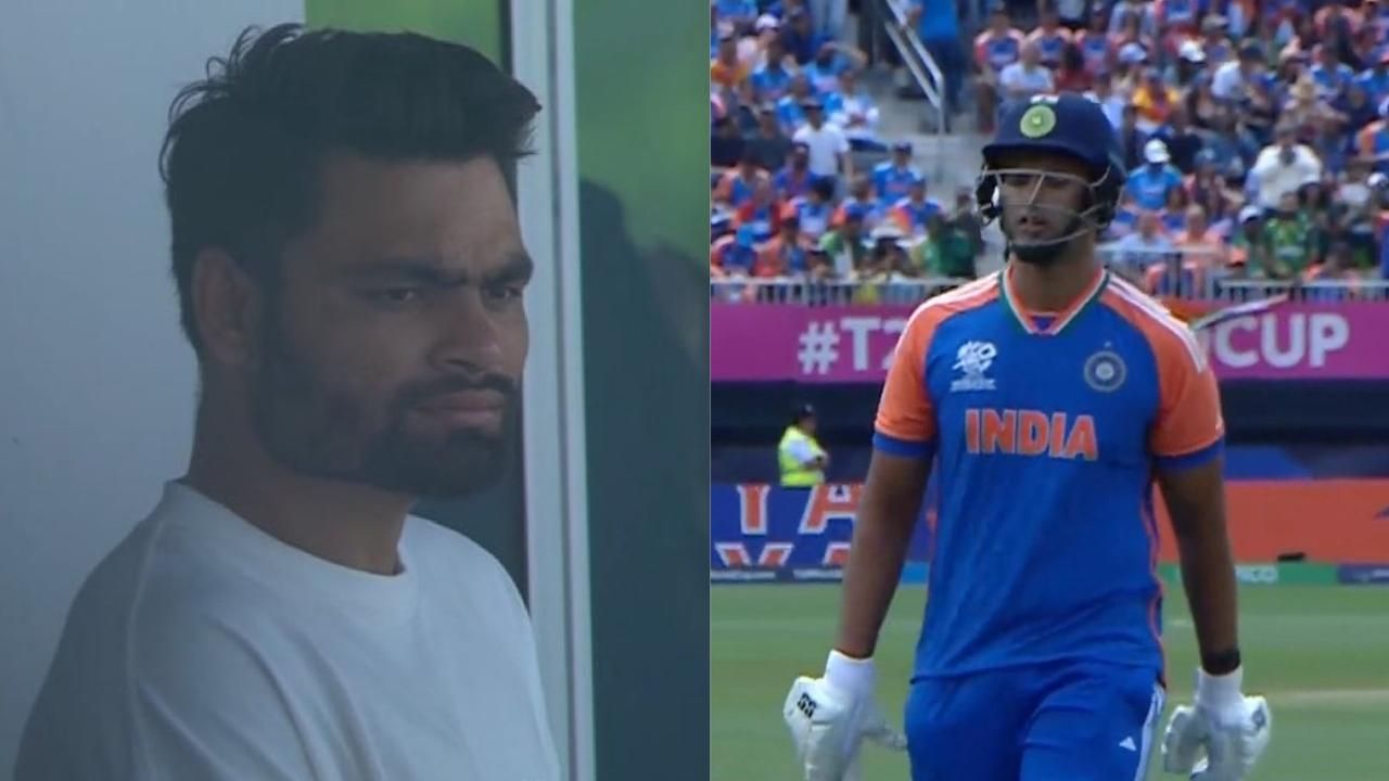 Rinku Singh watches on as Shivam Dube departs