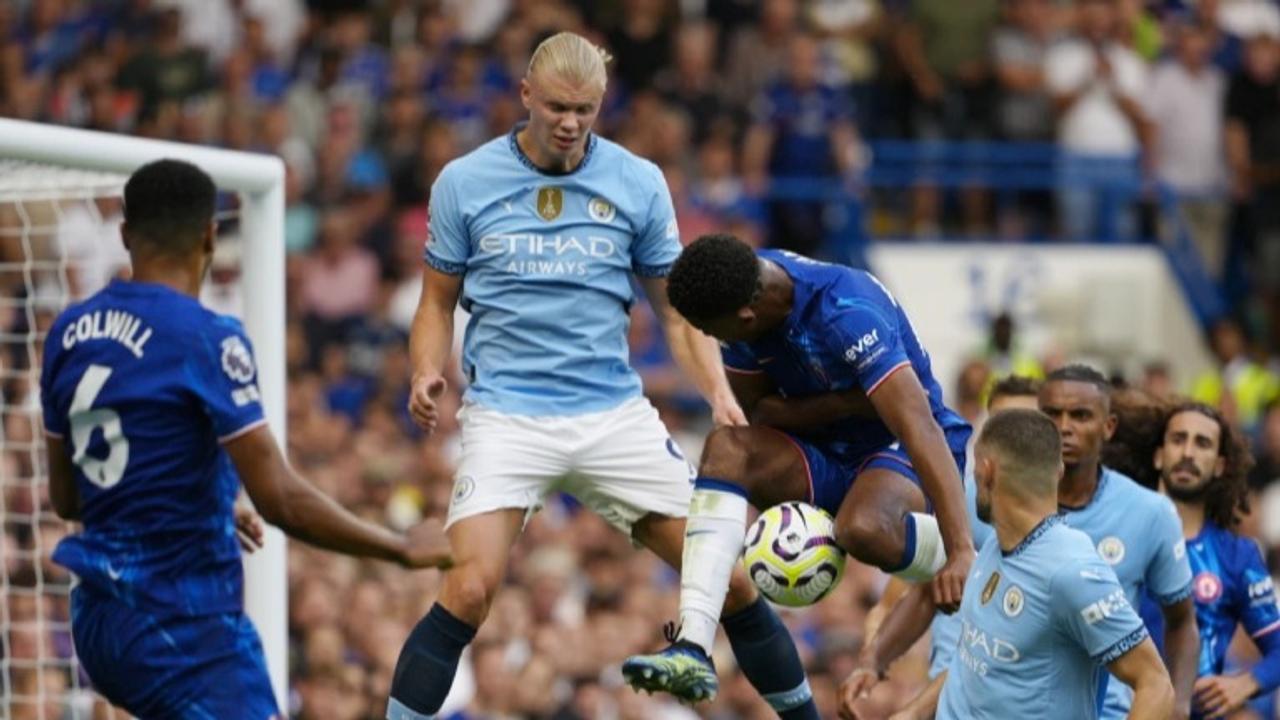 Erling Haaland in Man City vs Chelsea