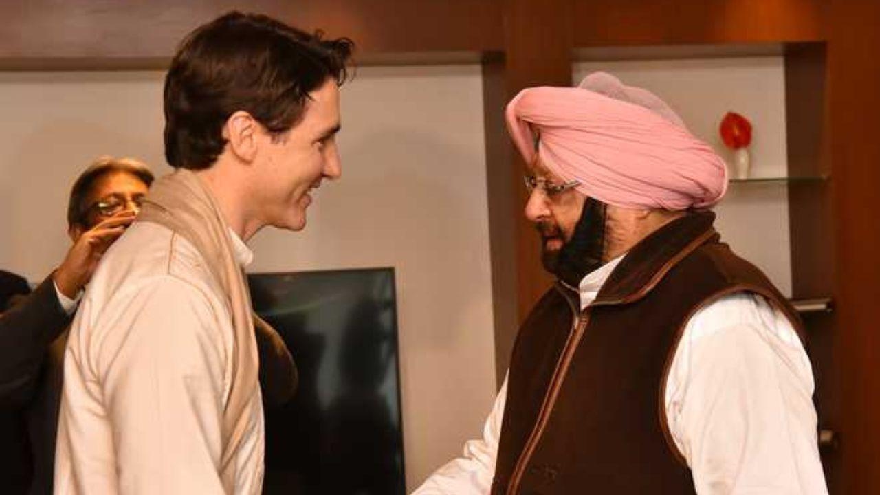 Former Punjab CM Captain Amarinder Singh and Justin Trudeau