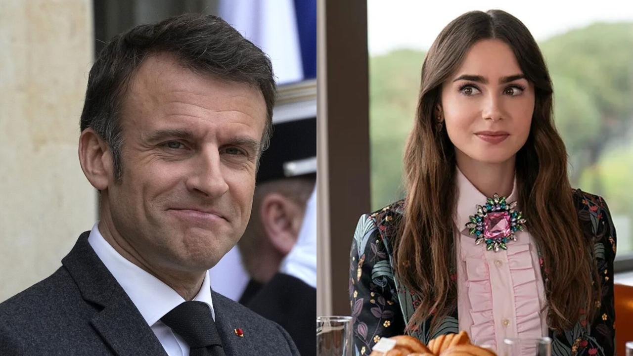 French President has quipped about keeping Emily in Paris