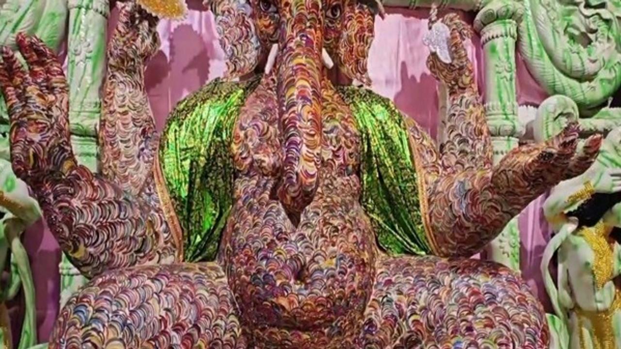 Ganesh Chaturthi Made from Glass Bangles