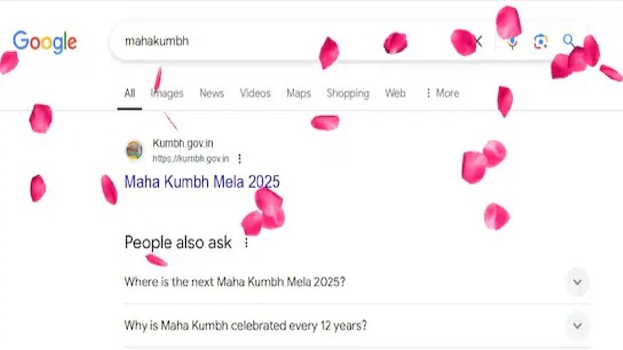 Google Joins Maha Kumbh Celebration With Petal Shower on Search Screen