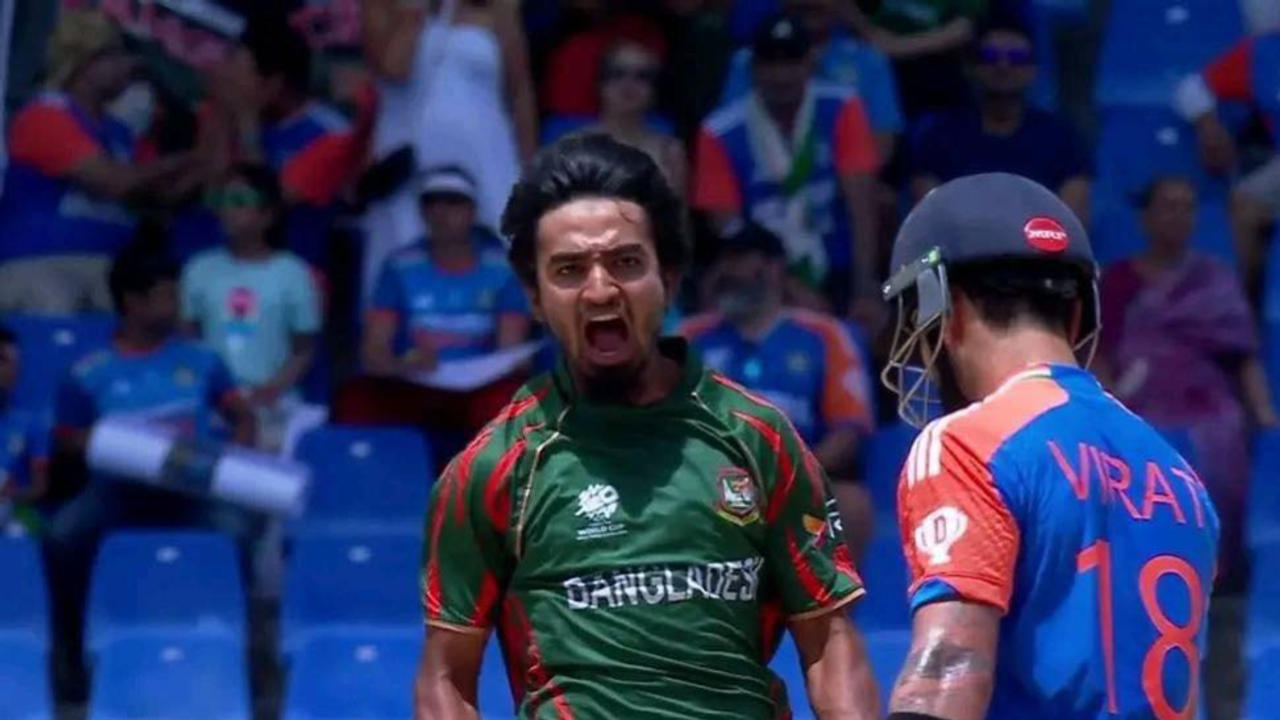 Tanzim Hasan Sakib gave a fiery send off to Virat Kohli