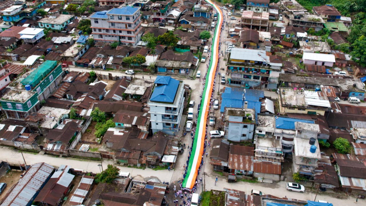 Har Ghar Tiranga Campaign: 600-Foot-Long Tricolour Paraded In Arunachal's Seppa, PM Modi Reacts 