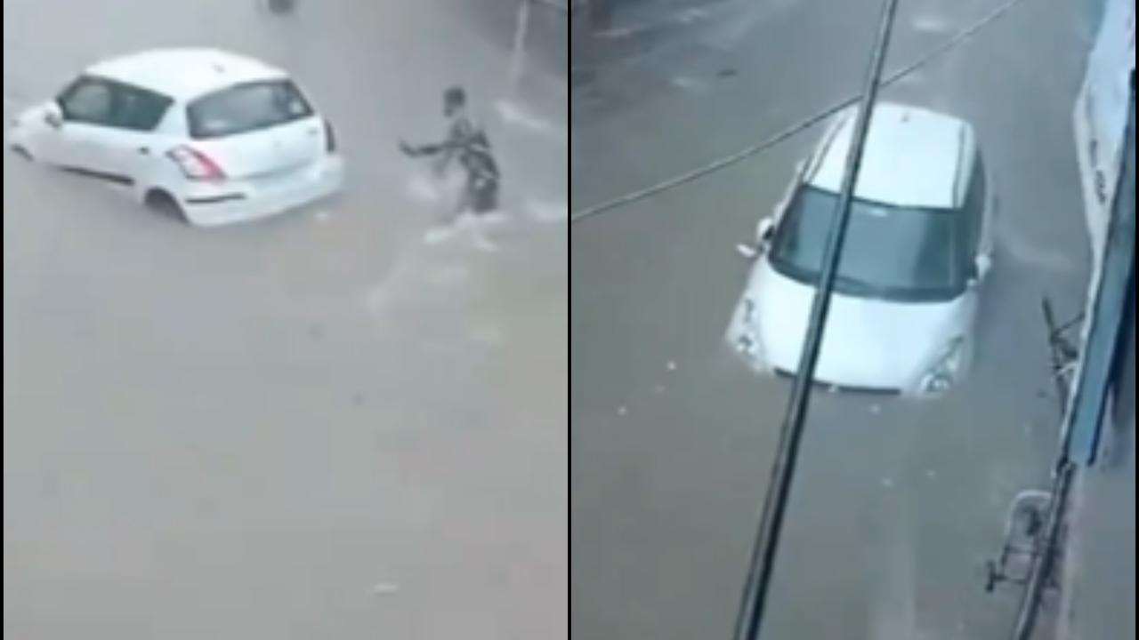 Gujarat Monsoon Deluge: Car Swept Away in Floodwaters as State Faces Heavy Rainfall