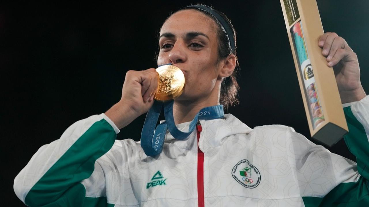 Imane Khelif celebrates her Gold Medal at Paris Oympics