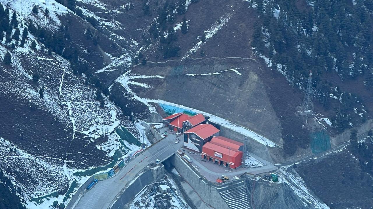 Jammu and Kashmir CM Omar Abdullah captioned this picture, "More photos from the air of the area around the tunnel."