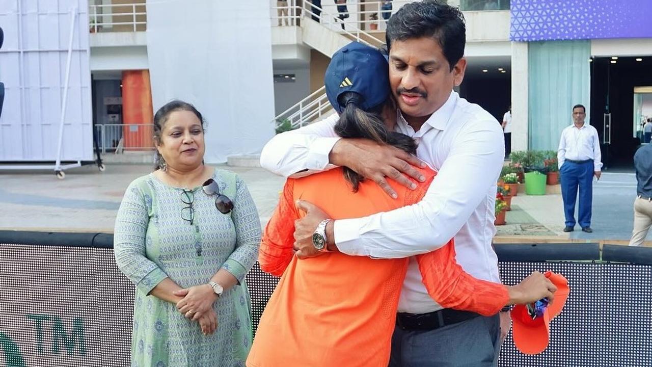 Jemimah Rodrigues with her father