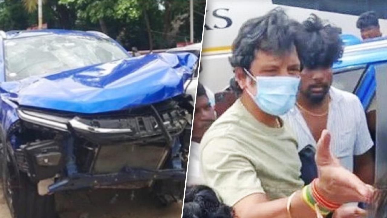 Jiiva's car damaged in road accident