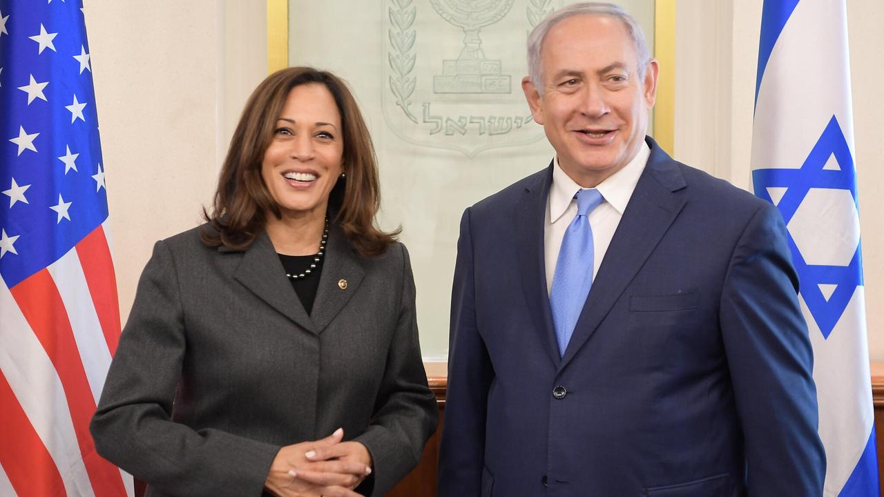 Kamala Harris and Benjamin Netanyahu 