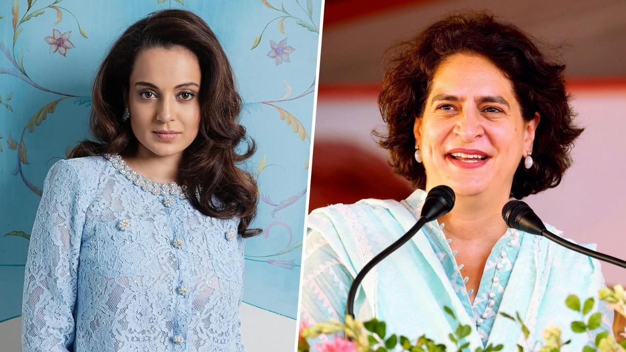 Kangana Ranaut (L), Priyanka Gandhi (r)