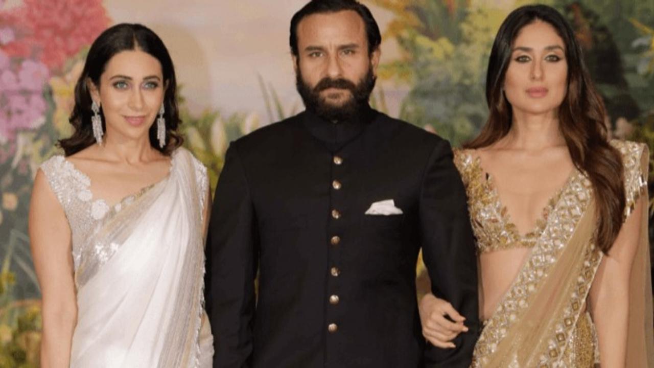 Karisma Kapoor with Kareena Kapoor-Saif Ali Khan